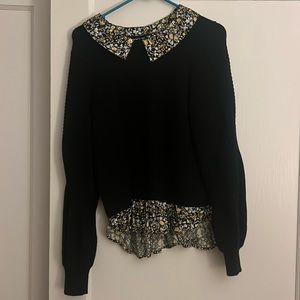 Maeve by Anthropologie sweater/collared shirt combo.